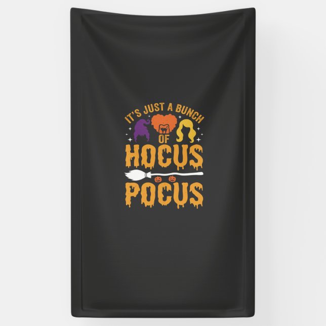Hocus Pocus Witch Halloween Vector Design Banner (Vertical)