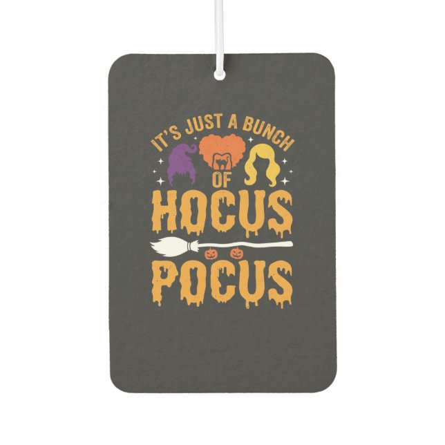 Hocus Pocus Witch Halloween Vector Design Car Air Freshener (Front)
