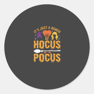 Hocus Pocus Witch Halloween Vector Design Classic Round Sticker