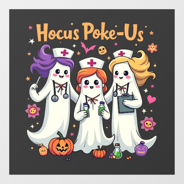 Hocus-Poke Us Nursing Spooky Halloween Ghost  (Sheet)