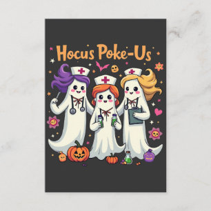Hocus-Poke Us Nursing Spooky Halloween Ghost Enclosure Card