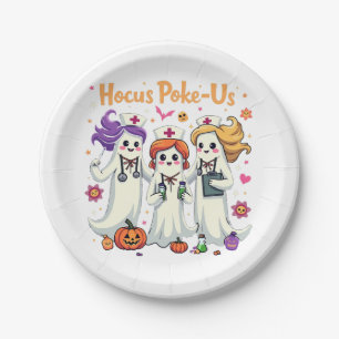 Hocus-Poke Us Nursing Spooky Halloween Ghost Paper Plate