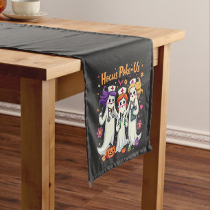 Hocus-Poke Us Nursing Spooky Halloween Ghost Short Table Runner
