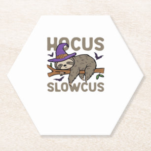 Hocus Slowcus Funny Halloween Sloth Classic T-Shir Paper Coaster
