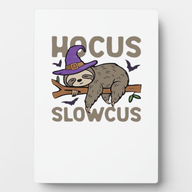 Hocus Slowcus Funny Halloween Sloth Classic T-Shir Plaque (Front)