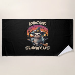 Hocus Slowcus Sloth lovers Halloween costume tee E Beach Towel