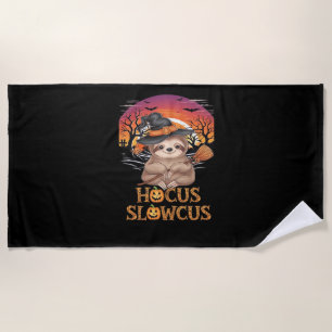Hocus Slowcus Sloth lovers Halloween costume tee E Beach Towel