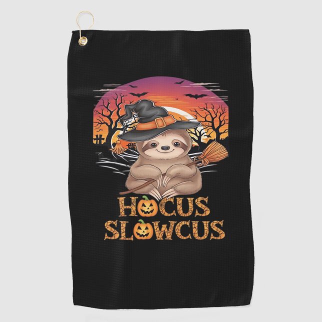 Hocus Slowcus Sloth lovers Halloween costume tee E Golf Towel (Front)