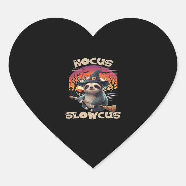 Hocus Slowcus Sloth lovers Halloween costume tee E Heart Sticker (Front)
