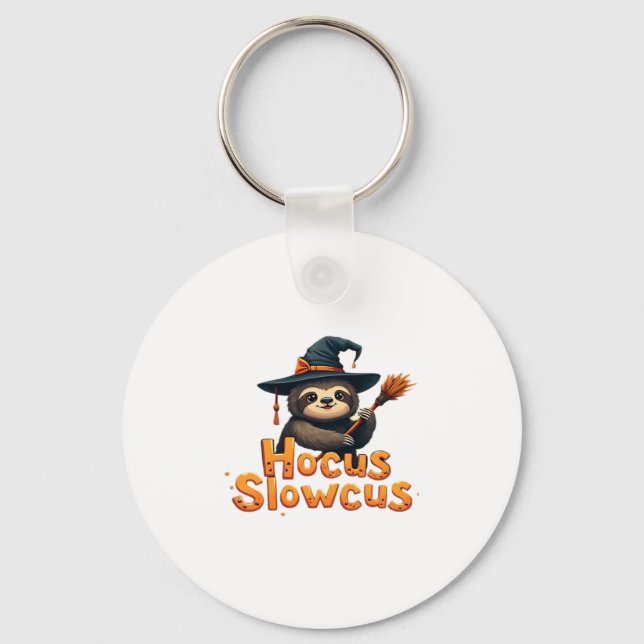 Hocus Slowcus Sloth lovers Halloween costume tee E Key Ring (Front)
