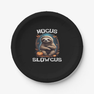 Hocus Slowcus Sloth lovers Halloween costume tee E Paper Plate