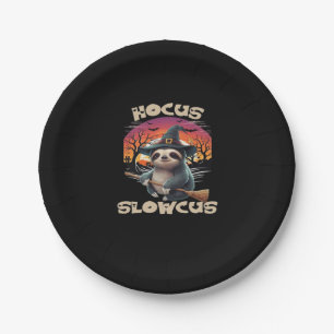 Hocus Slowcus Sloth lovers Halloween costume tee E Paper Plate
