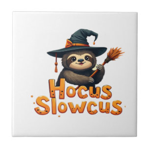 Hocus Slowcus Sloth lovers Halloween costume tee E Tile