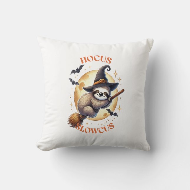Hocus Slowcus Witch Sloth Cushion (Front)