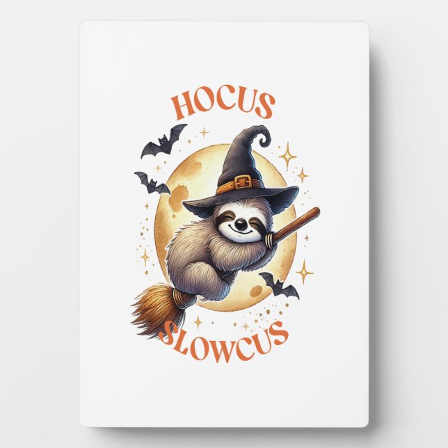 Hocus Slowcus Witch Sloth Plaque (Front)
