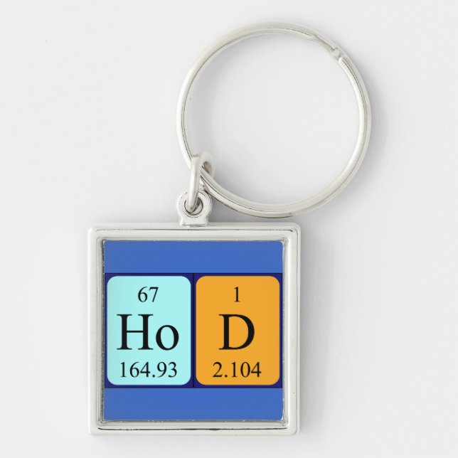 HoD periodic table word keyring (Front)
