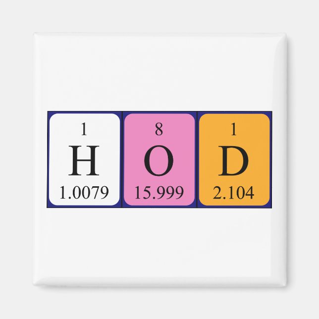 HoD periodic table word magnet (Front)