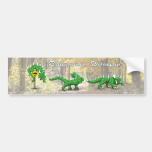 Hodag crossing bumper sticker, Rhinelander, WI Sticker