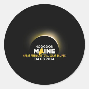 Hodgdon Maine Me Total Solar Eclipse 2024  Classic Round Sticker
