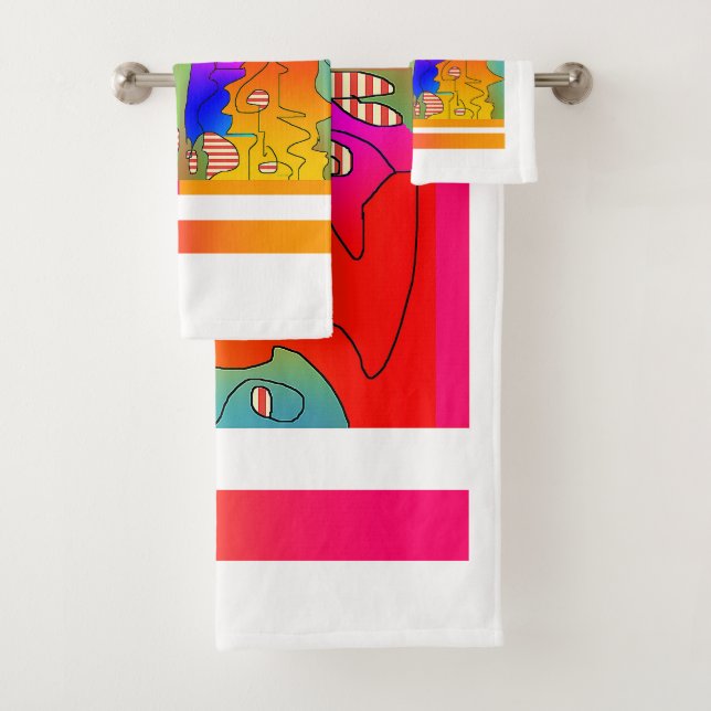 Hodge Podge Wedding Birthday Housewarming  Bath Towel Set (Insitu)