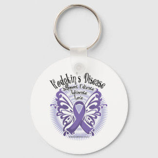 Hodgkins Disease Butterfly 3 Key Ring