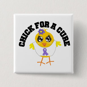 Hodgkins Disease Chick For A Cure 15 Cm Square Badge
