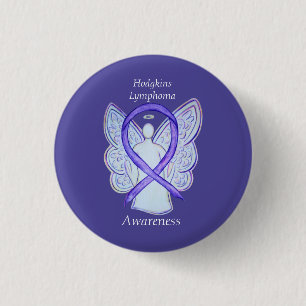 Hodgkins Lymphoma Art Angel Violet Ribbon Pins