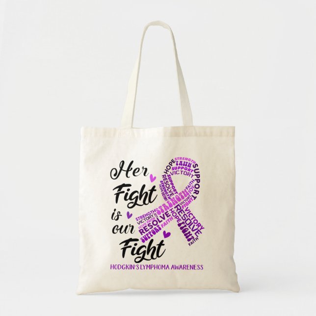 Hodgkin's Lymphoma Awareness Month Ribbon Gifts Tote Bag (Front)