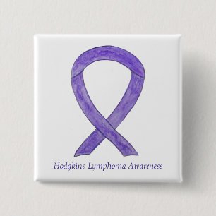 Hodgkins Lymphoma Awareness Ribbon Custom Pins
