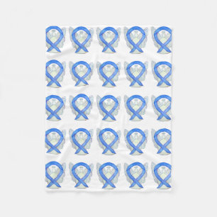 Hodgkin's Lymphoma Awareness Ribbon Fleece Blanket