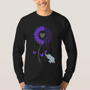 Hodgkin's Lymphoma Awareness Sunflower Elephant Bu T-Shirt
