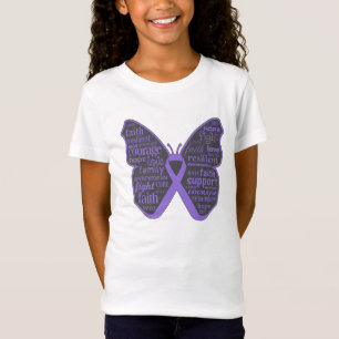 Hodgkins Lymphoma Butterfly Collage of Words T-Shirt