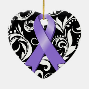 Hodgkin's Lymphoma Ribbon Deco Noir Ceramic Tree Decoration