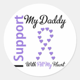 Hodgkins Lymphoma Support Daddy Classic Round Sticker