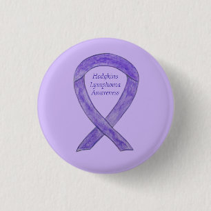 Hodgkins Lymphoma Violet Awareness Ribbon Button