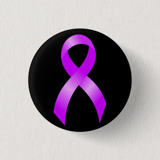 Hodgkins Lymphoma Violet Ribbon 3 Cm Round Badge (Front)