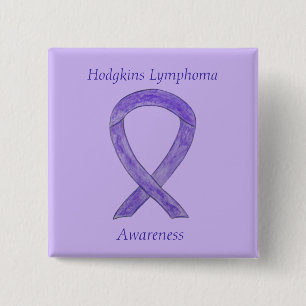 Hodgkins Lymphoma Violet Ribbon Custom Art Pins