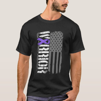 Hodgkins Lymphoma Warrior American Flag T-Shirt