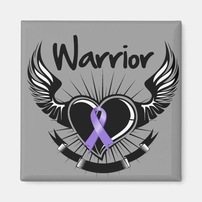 Hodgkins Lymphoma Warrior Fighter Wings Magnet (Front)