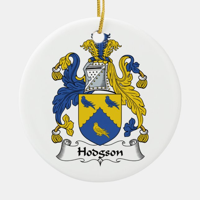Hodgson Family Crest Ceramic Tree Decoration (Front)
