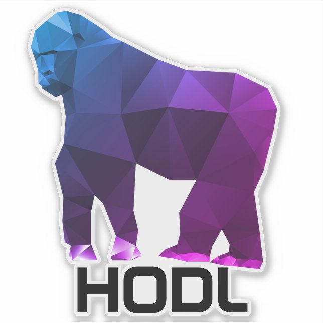 HODL Diamond Hands Ape Sticker (Front)