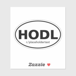 HODL Euro-style Oval Stock Sticker
