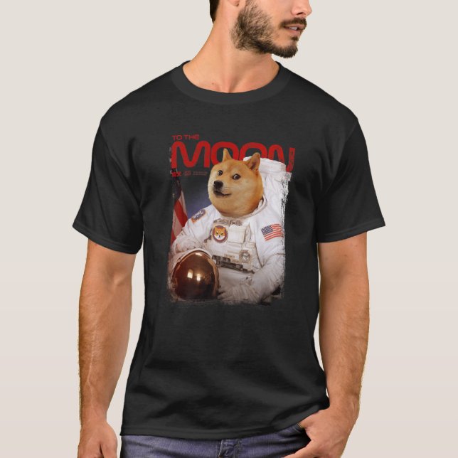 HODL SHIB To The Moon Astronaut Shiba Inu Token Cr T-Shirt (Front)