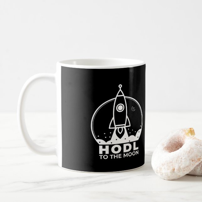 HODL - To the Moon  Coffee Mug (With Donut)