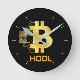 HODL your bitcoin Round Clock