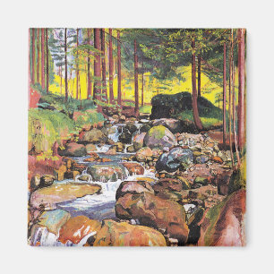 Hodler - Forest with a Mountain Stream, fine art Magnet