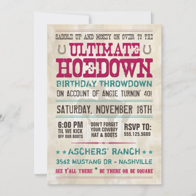 Hoedown Invitation (Front)