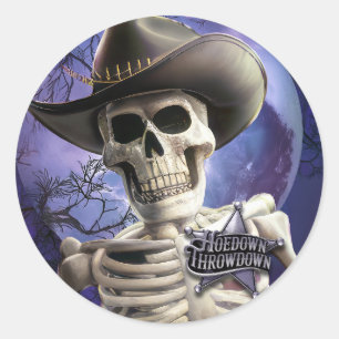Hoedown Throwdown, Boney James Skeleton Classic Round Sticker