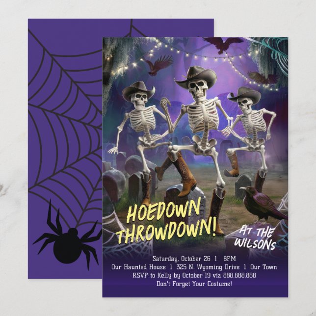 Hoedown Throwdown, Halloween Dance Party  Invitation (Front/Back)