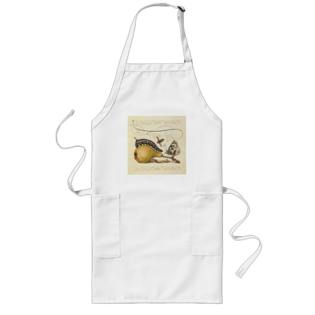 Hoefnagel Vintage Pear & Insects 1500s Renaissance Long Apron (Front)